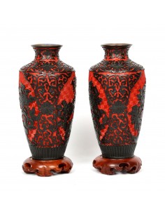 Pareja de Jarrones de Laca... 2