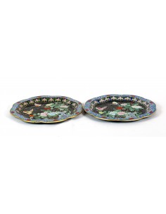 Pareja de Platos de Cloisonné. 2