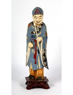 Figura de hueso policromado...